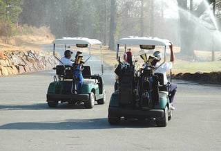 Golf Carts on Golf Course